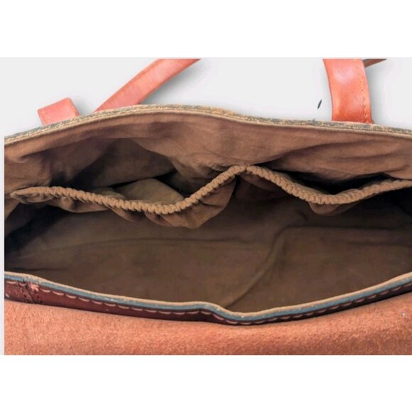 Patricia Nash Satchel Cognac Burnished Smooth Italian Leather Purse Shoulder Bag - Picture 7 of 16